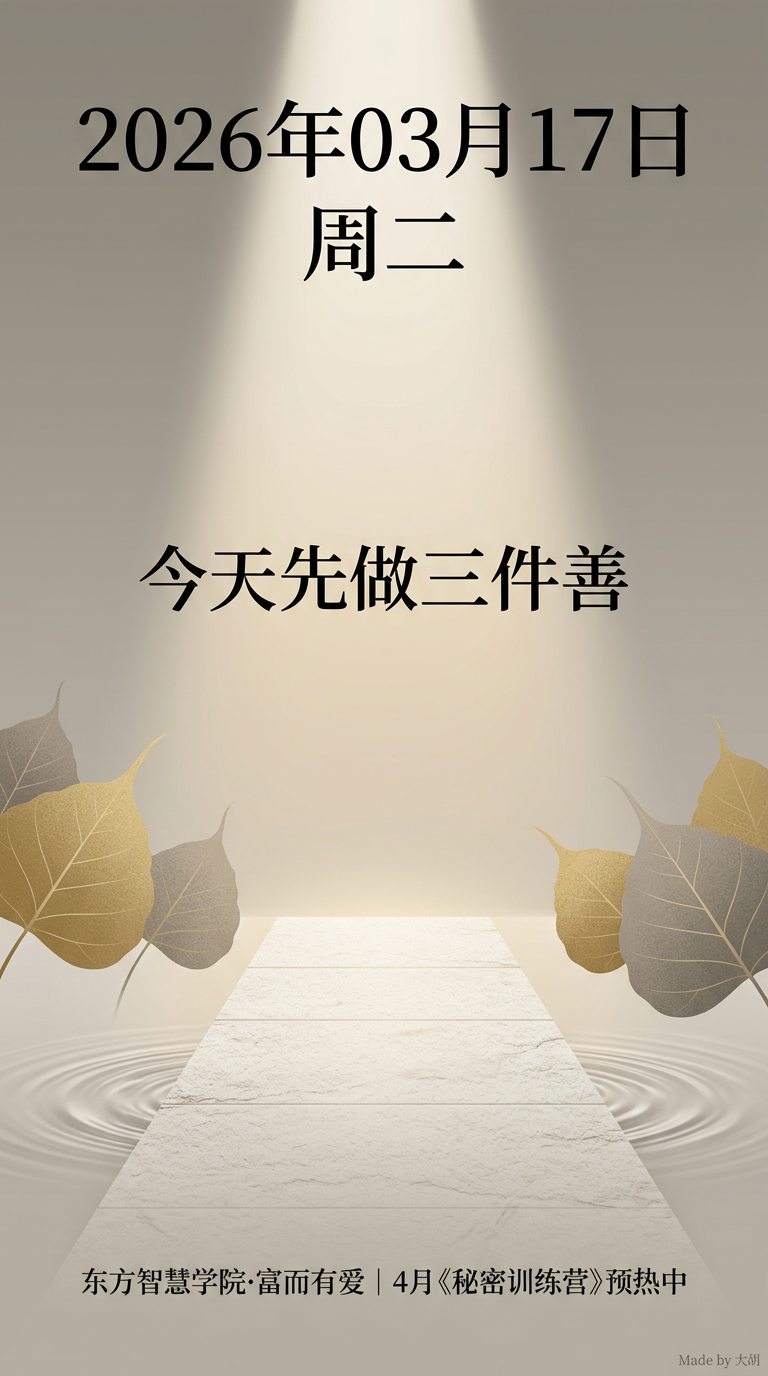 今天先做三件善