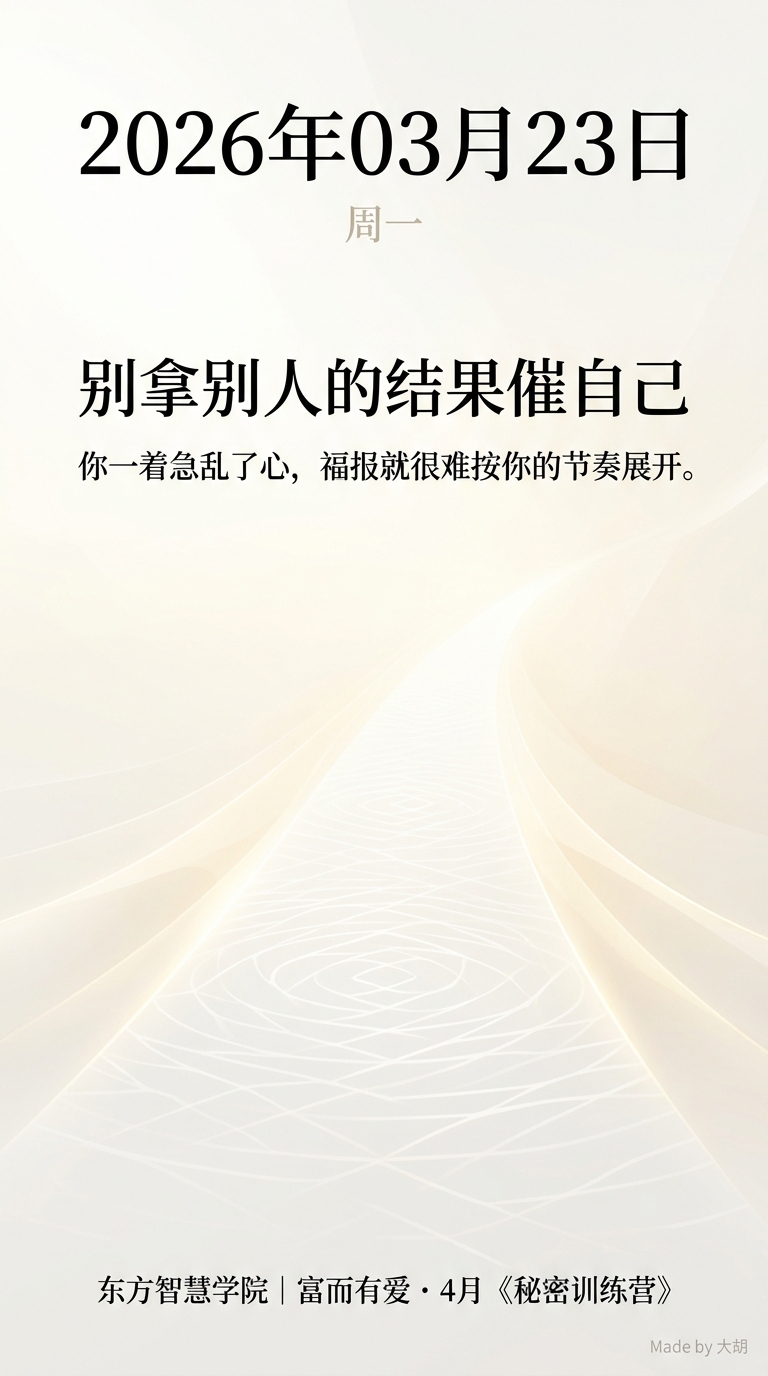 别拿别人的结果催自己