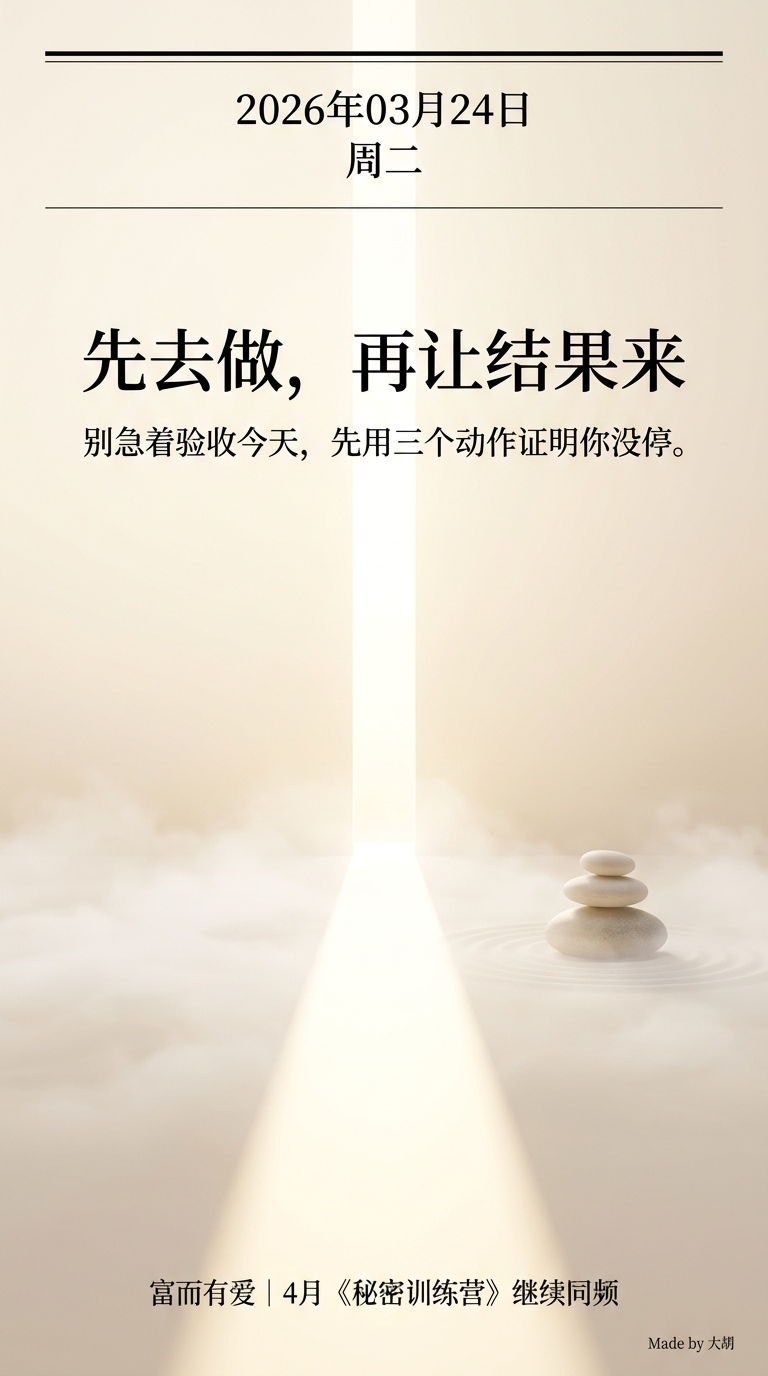 先去做，再让结果来