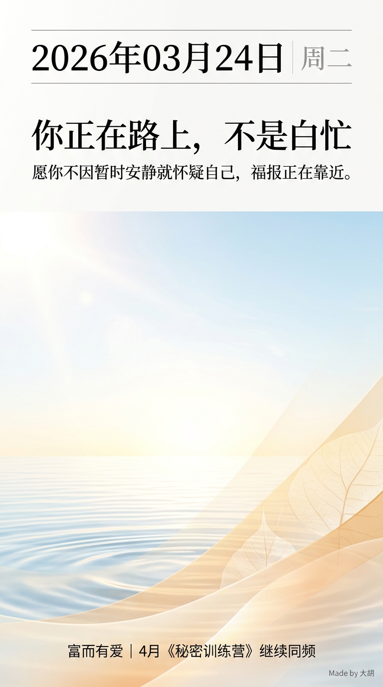 你正在路上，不是白忙