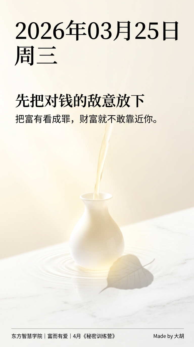 先把对钱的敌意放下