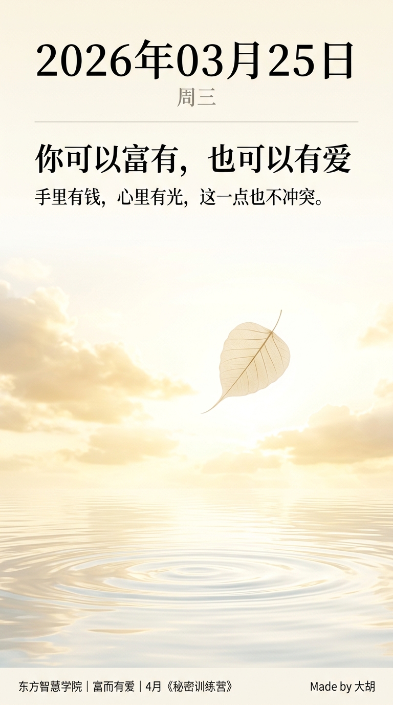 你可以富有，也可以有爱