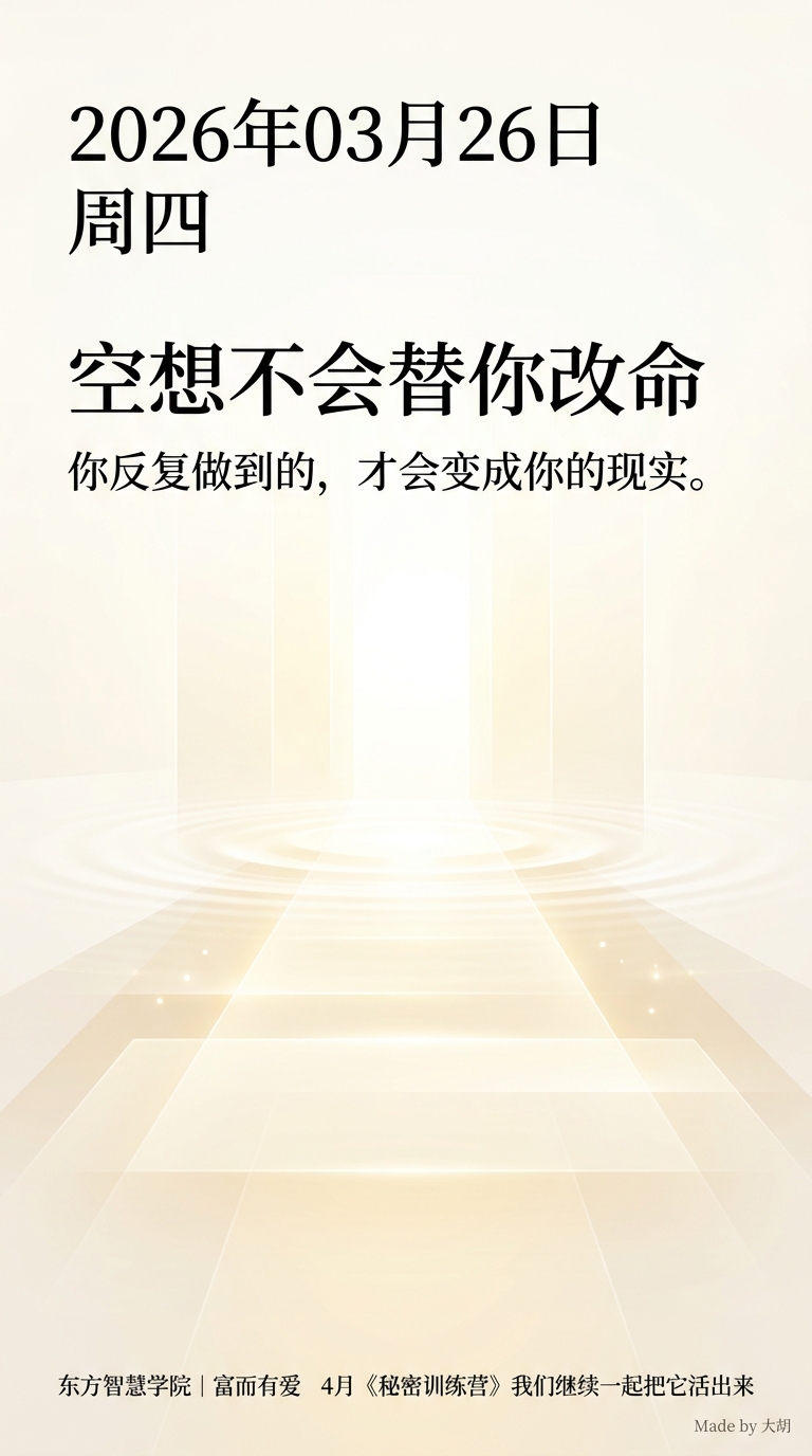 空想不会替你改命