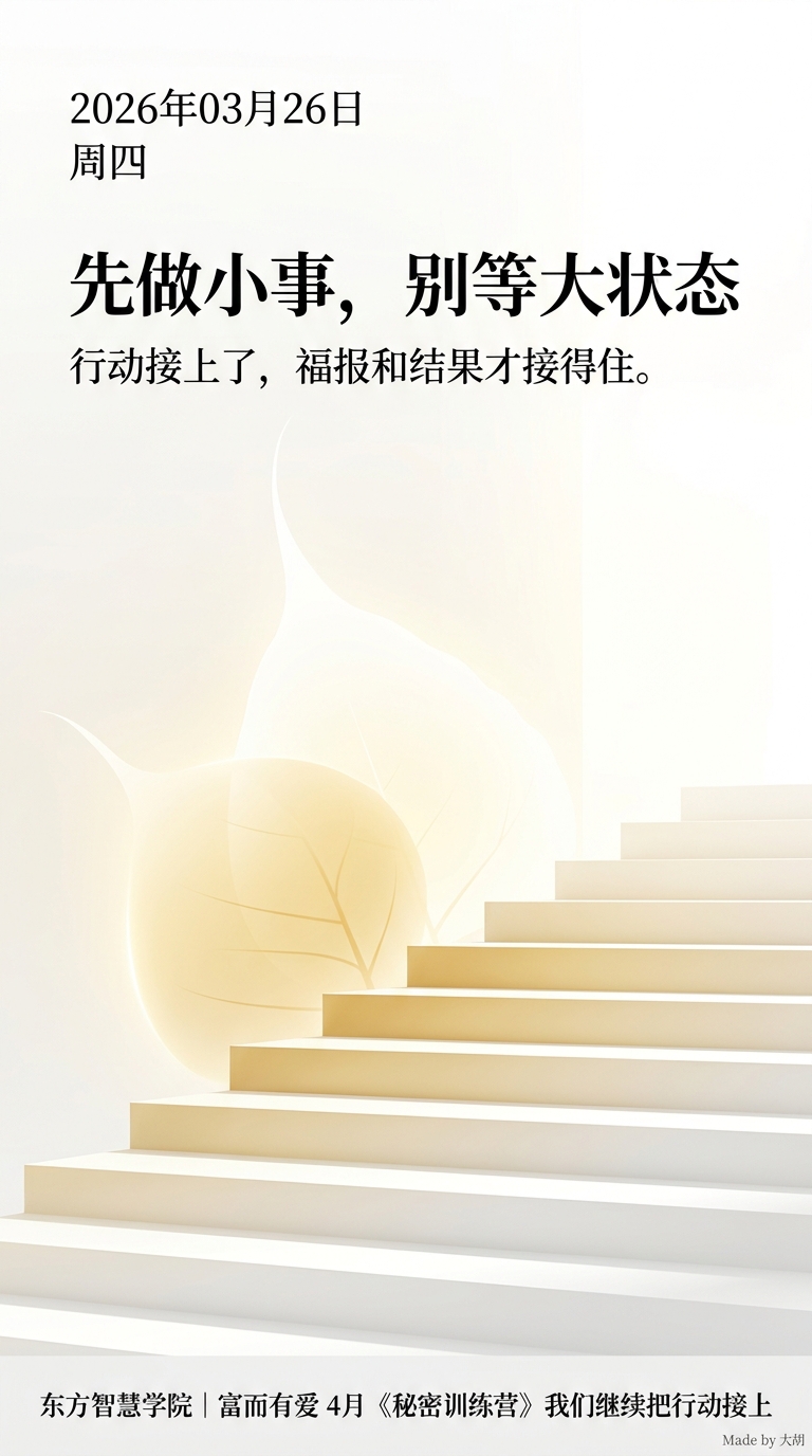 先做小事，别等大状态