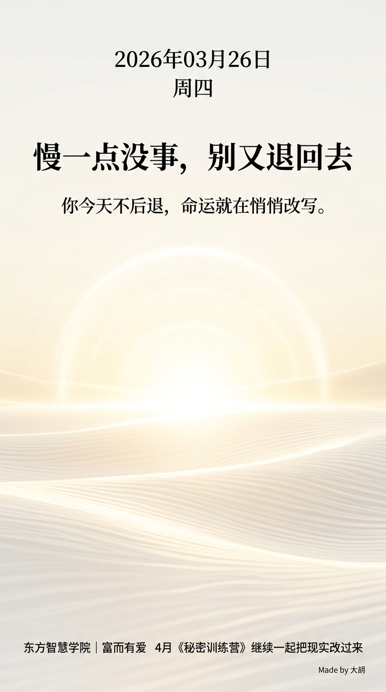 慢一点没事，别又退回去