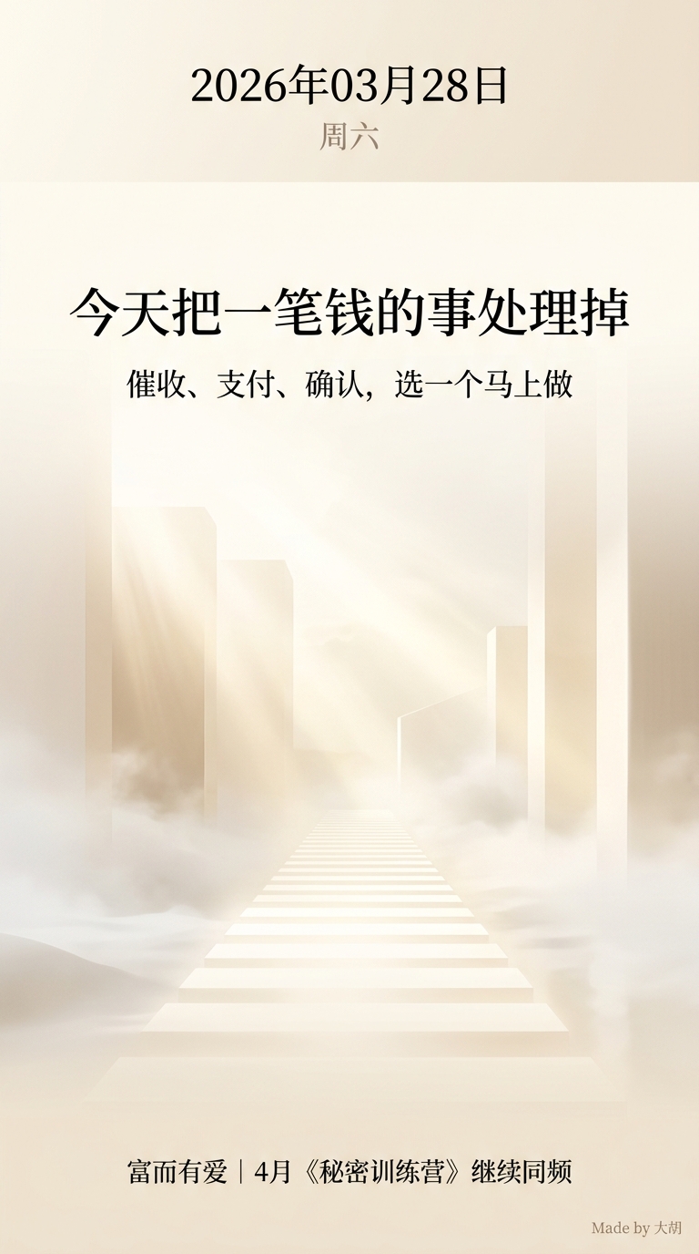 今天把一笔钱的事处理掉