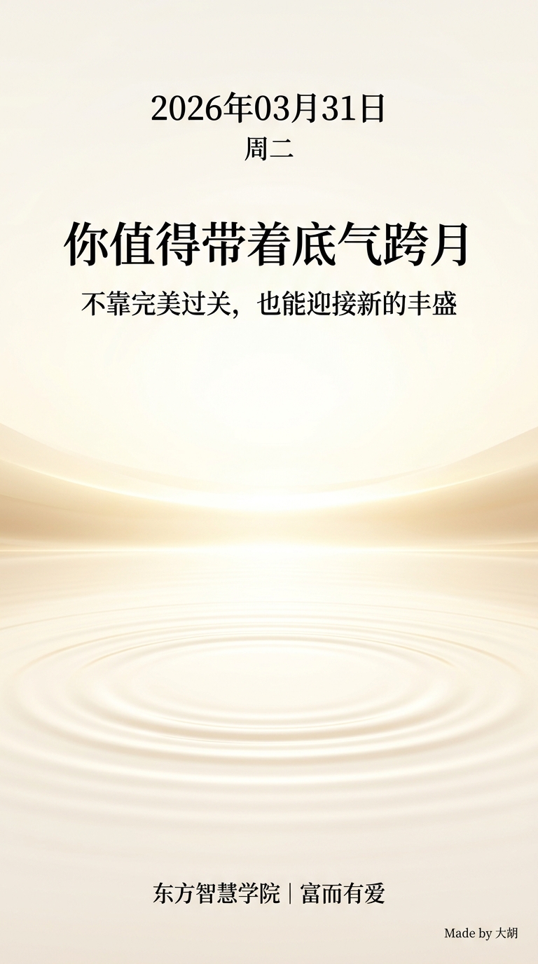 你值得带着底气跨月