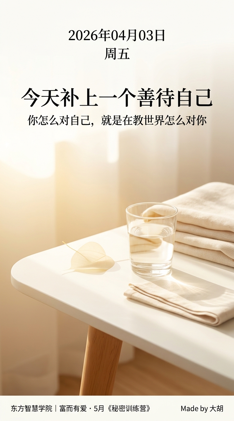 今天补上一个善待自己