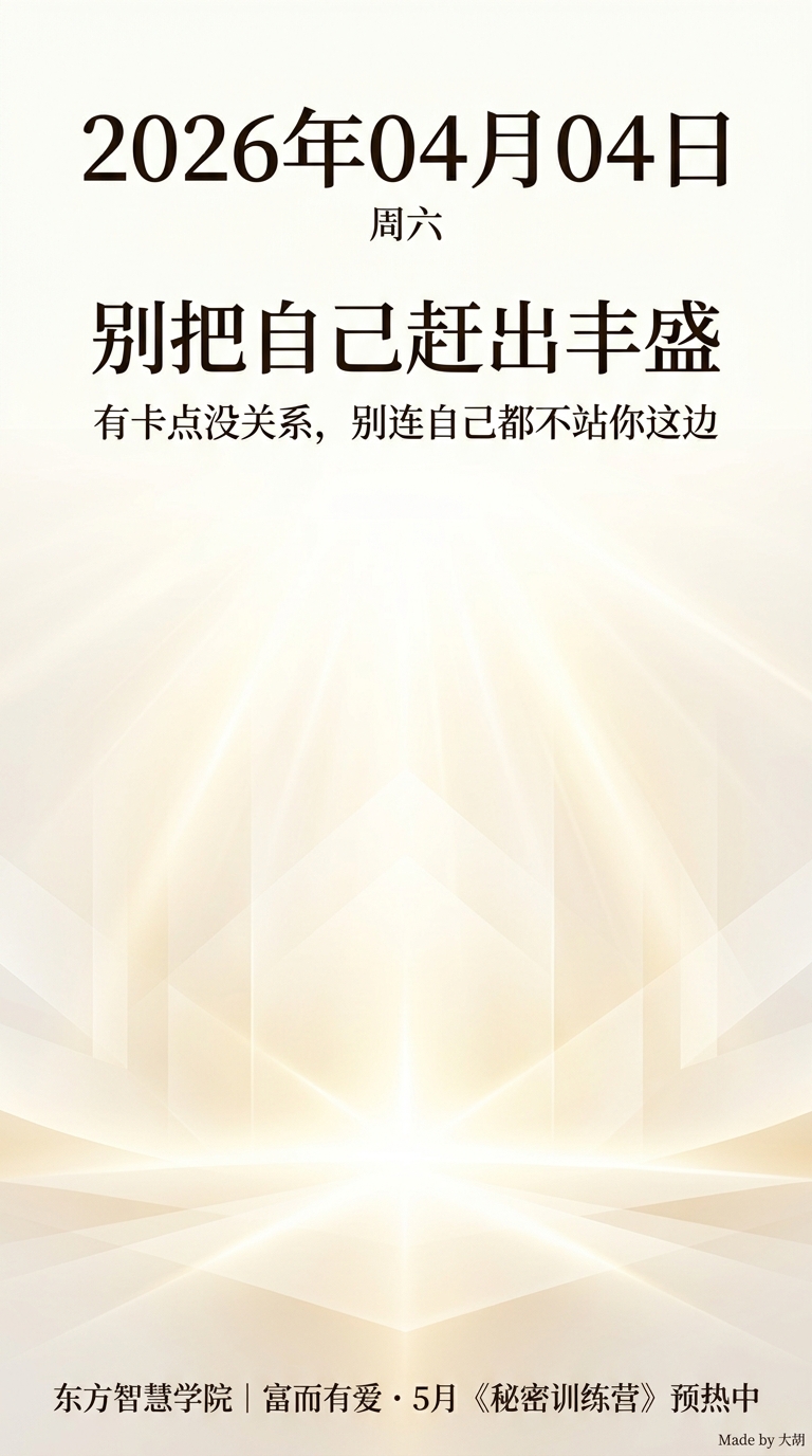 别把自己赶出丰盛