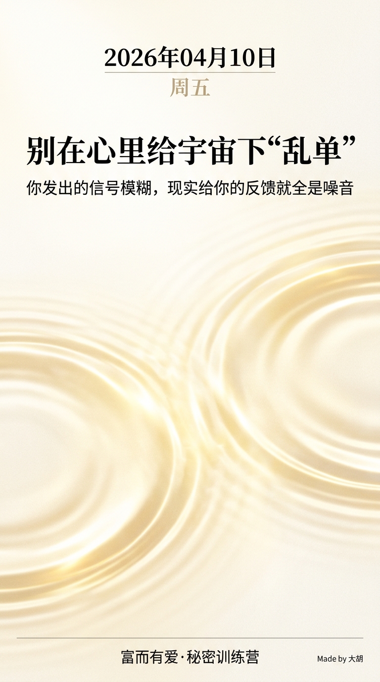 别在心里给宇宙下“乱单”
