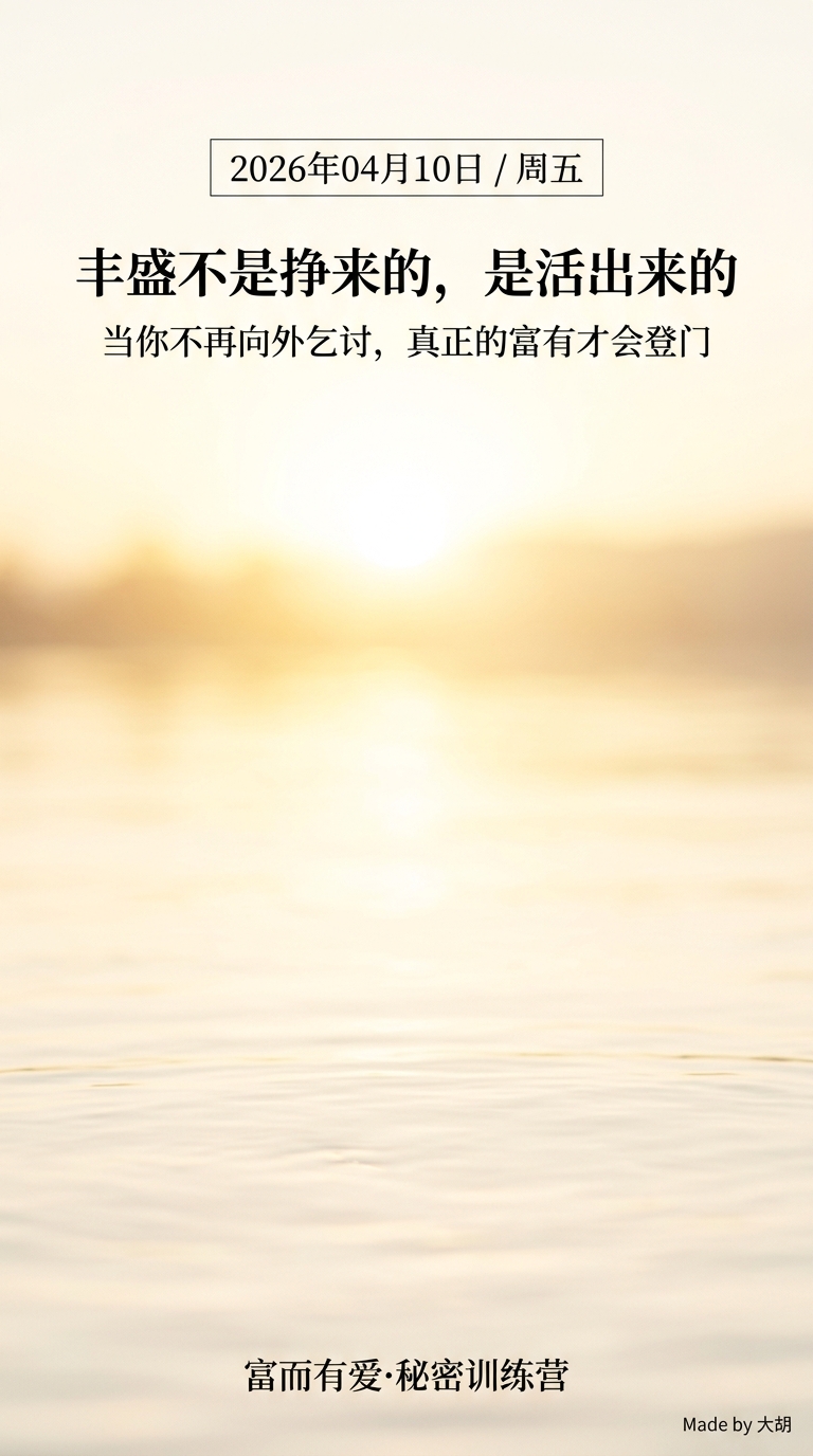 丰盛不是挣来的，是活出来的