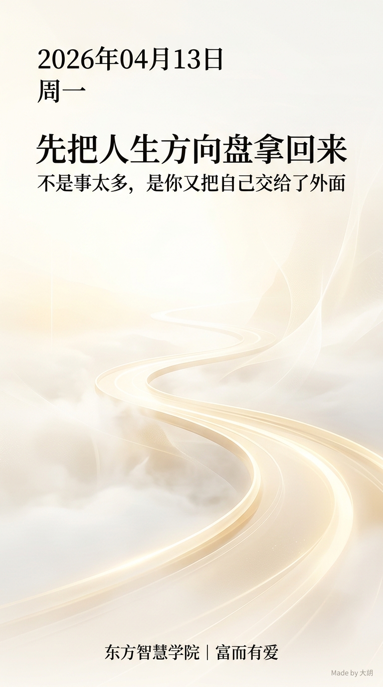 先把人生方向盘拿回来