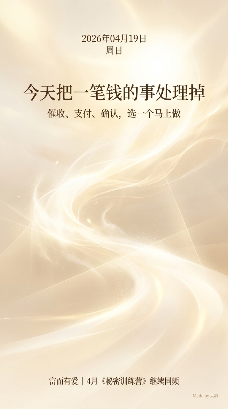 今天把一笔钱的事处理掉