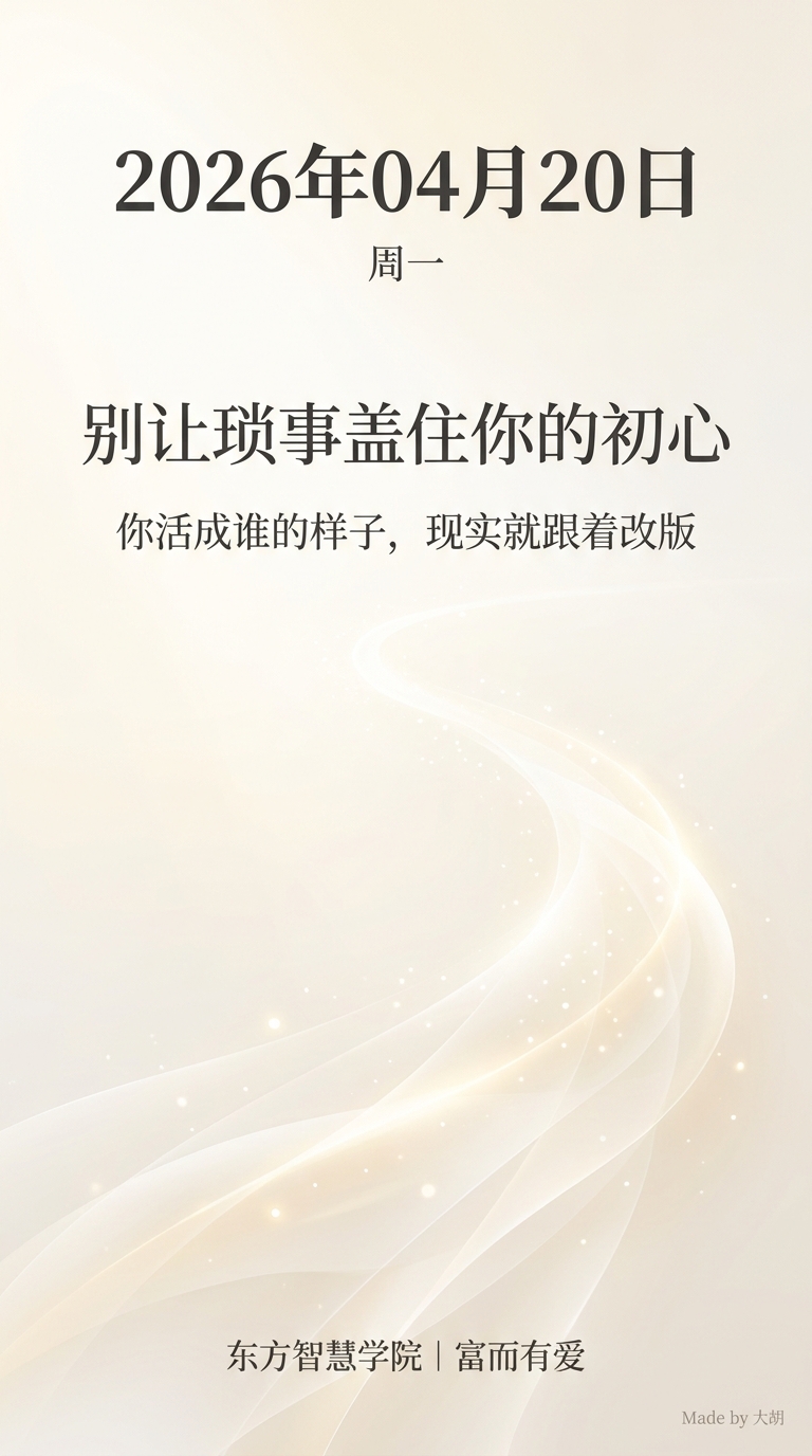 别让琐事盖住你的初心