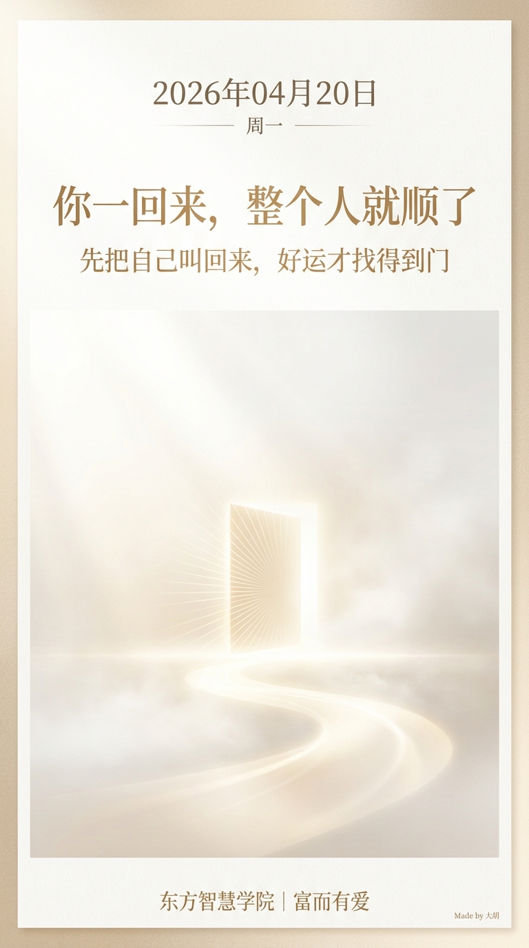 你一回来，整个人就顺了