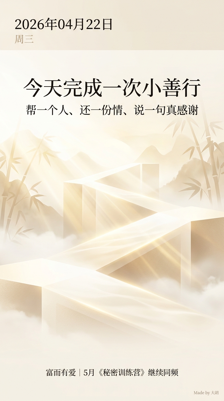 今天完成一次小善行