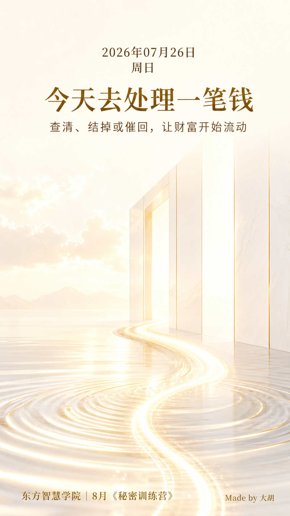 今天去处理一笔钱
