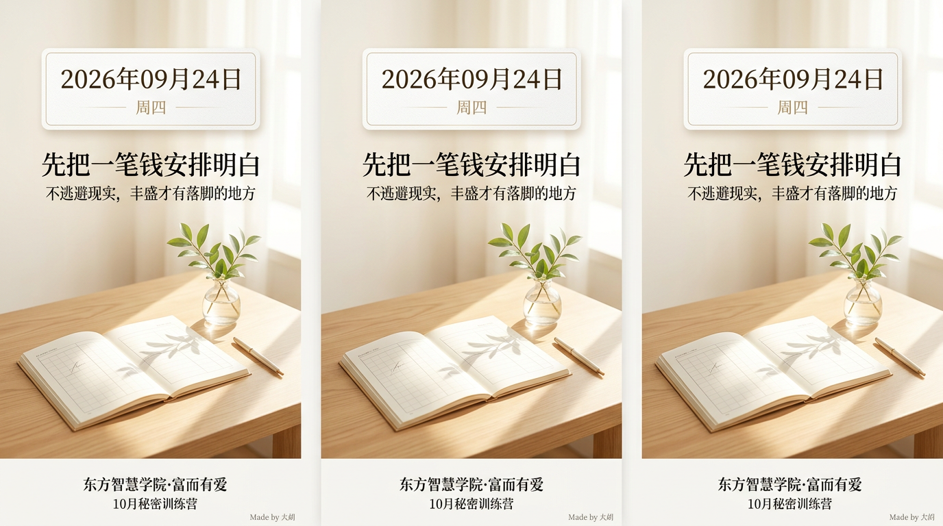 先把一笔钱安排明白