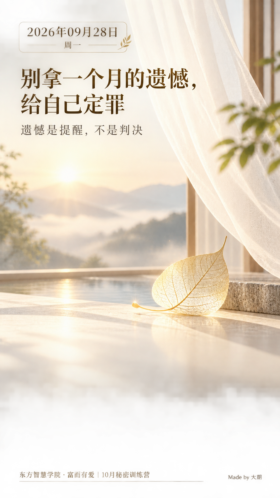 别拿一个月的遗憾，给自己定罪