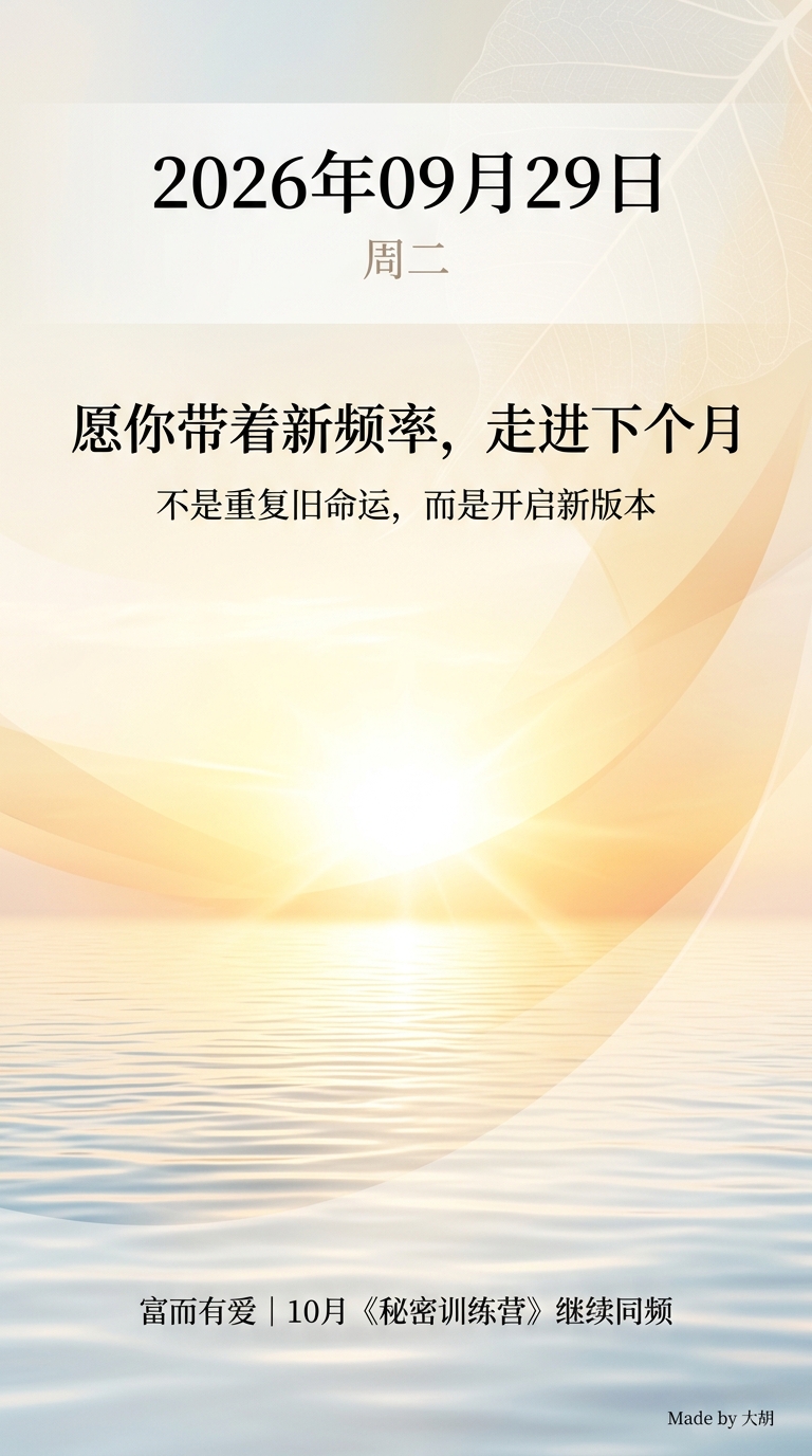 愿你带着新频率，走进下个月