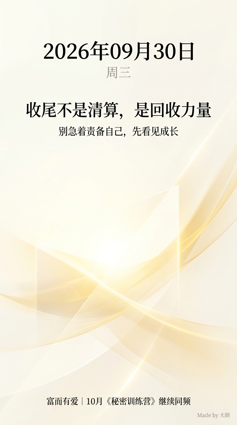 收尾不是清算，是回收力量
